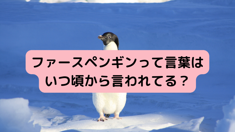 ファースペンギンって言葉はいつ頃から言われてる？